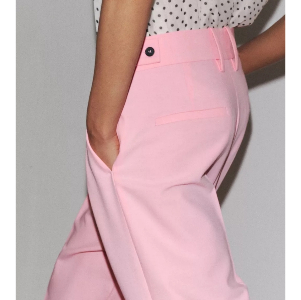 Zara Wide Leg Pants Pastel Pink Size M L XL - Picture 7 of 13